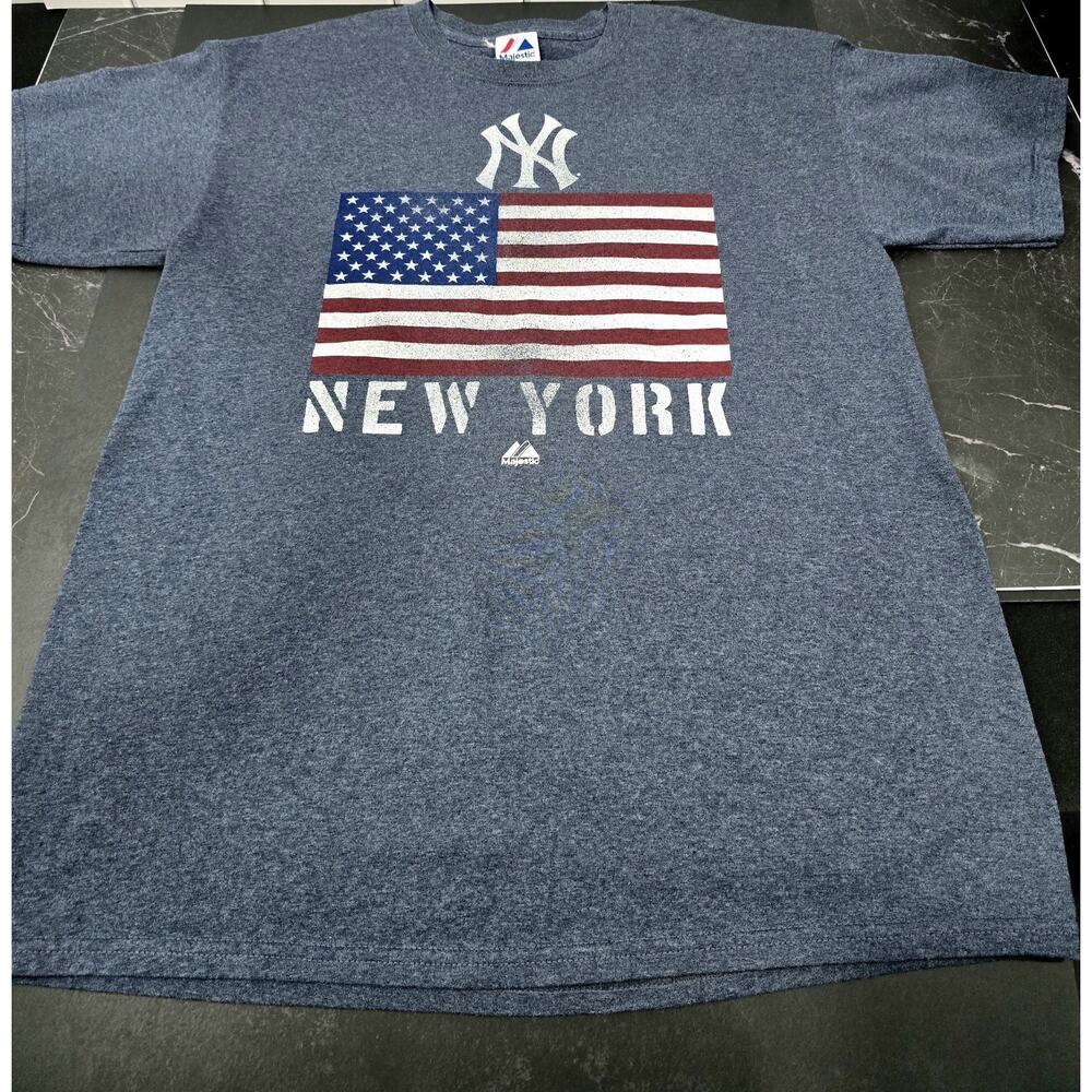 VTG Majestic New York Yankees #13 Rodriguez American Flag USA - Adult Large